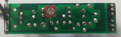 Trimmer capacitor on underside of PCB